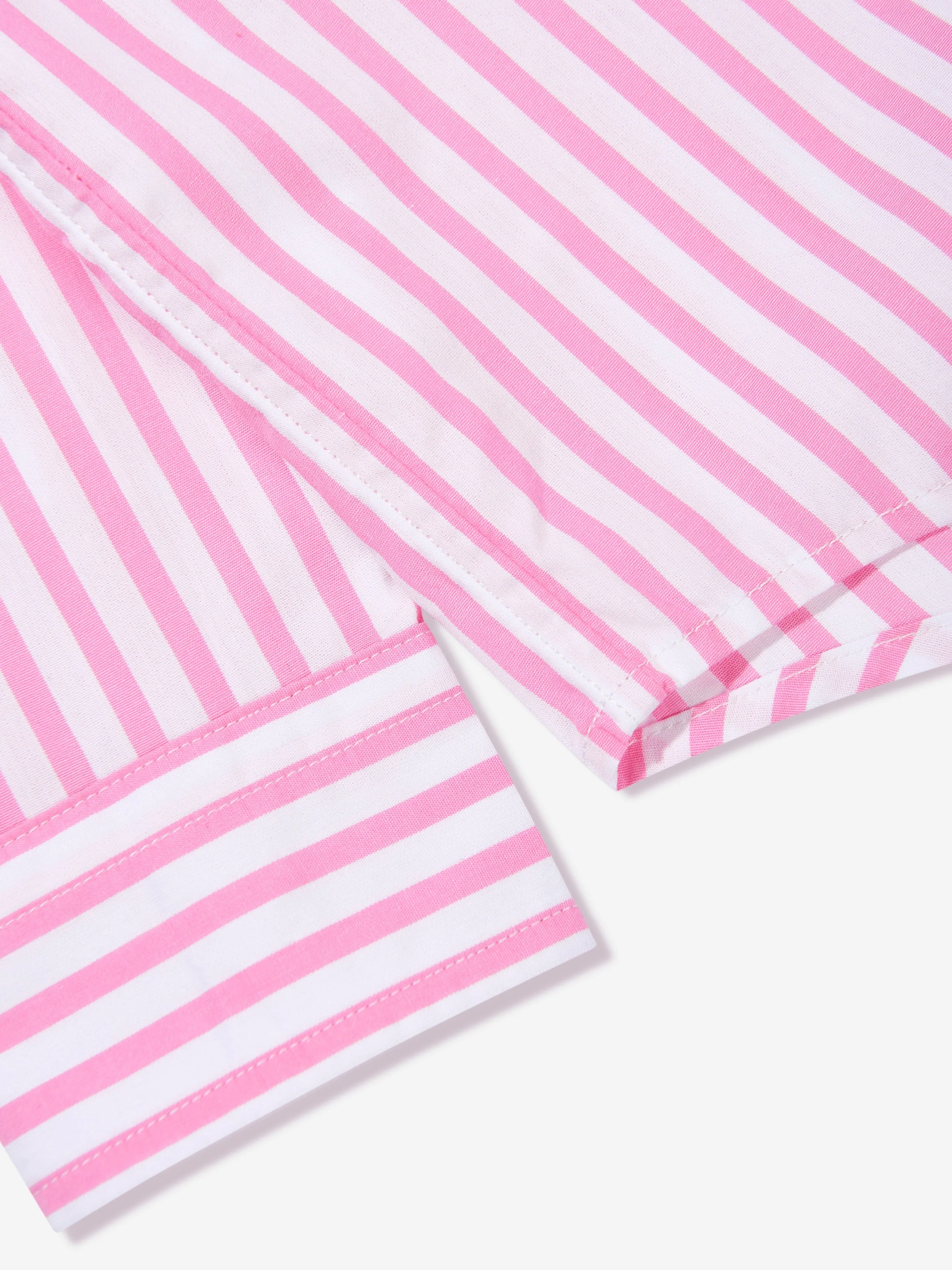 Gestreiftes Logo-Hemd für Jungen in Rosa