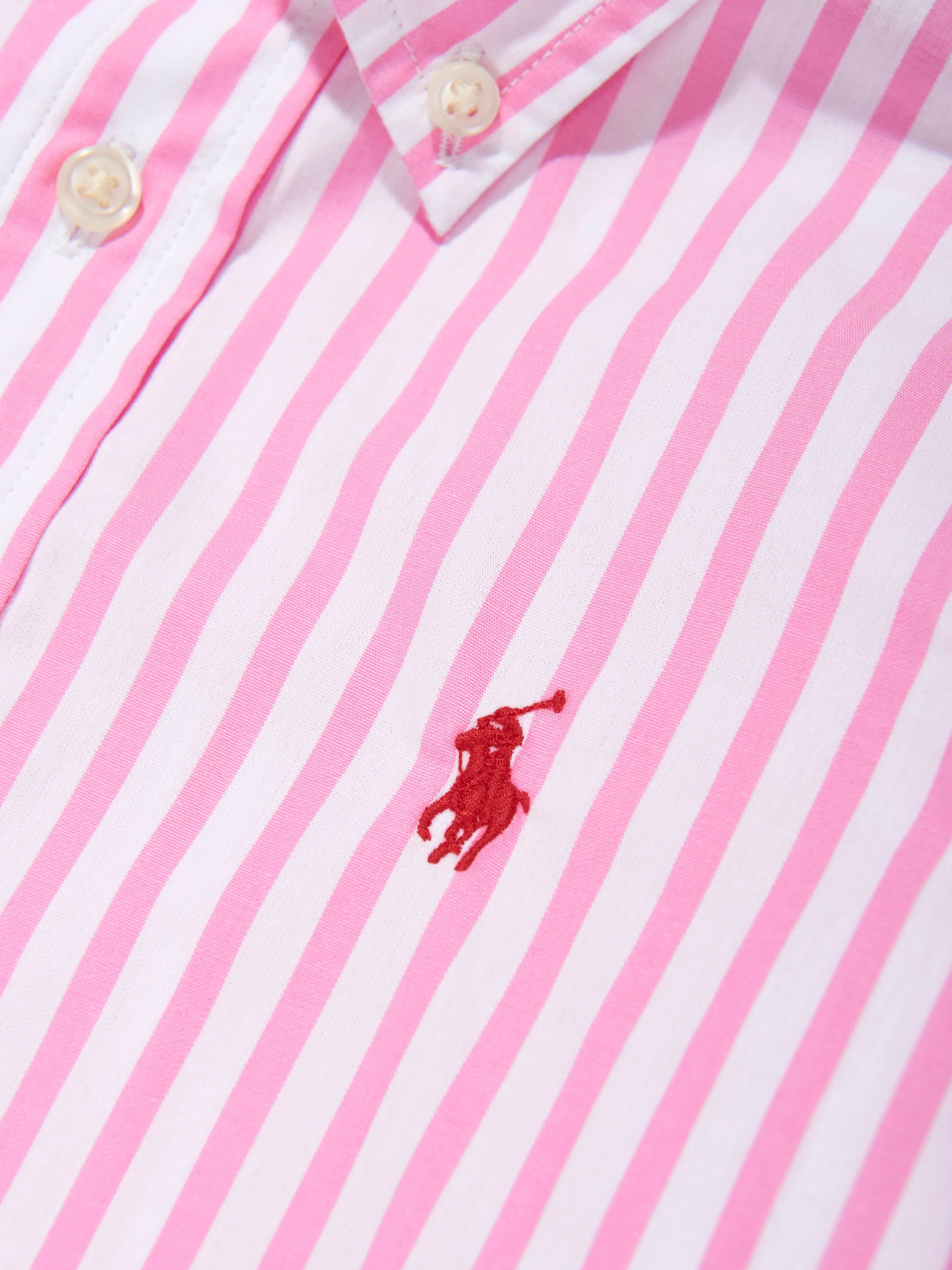 Gestreiftes Logo-Hemd für Jungen in Rosa
