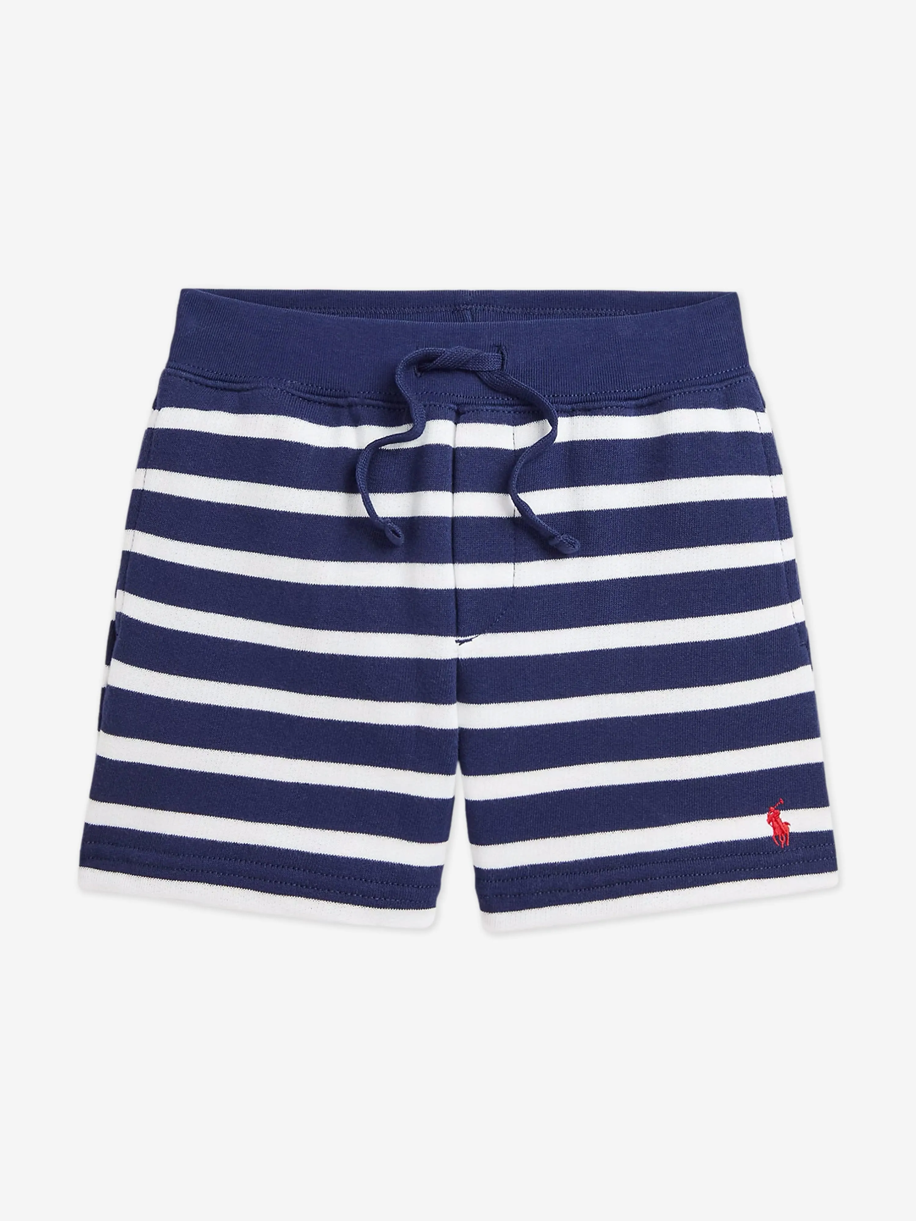 Jungen gestreifte Logo Shorts in Marineblau