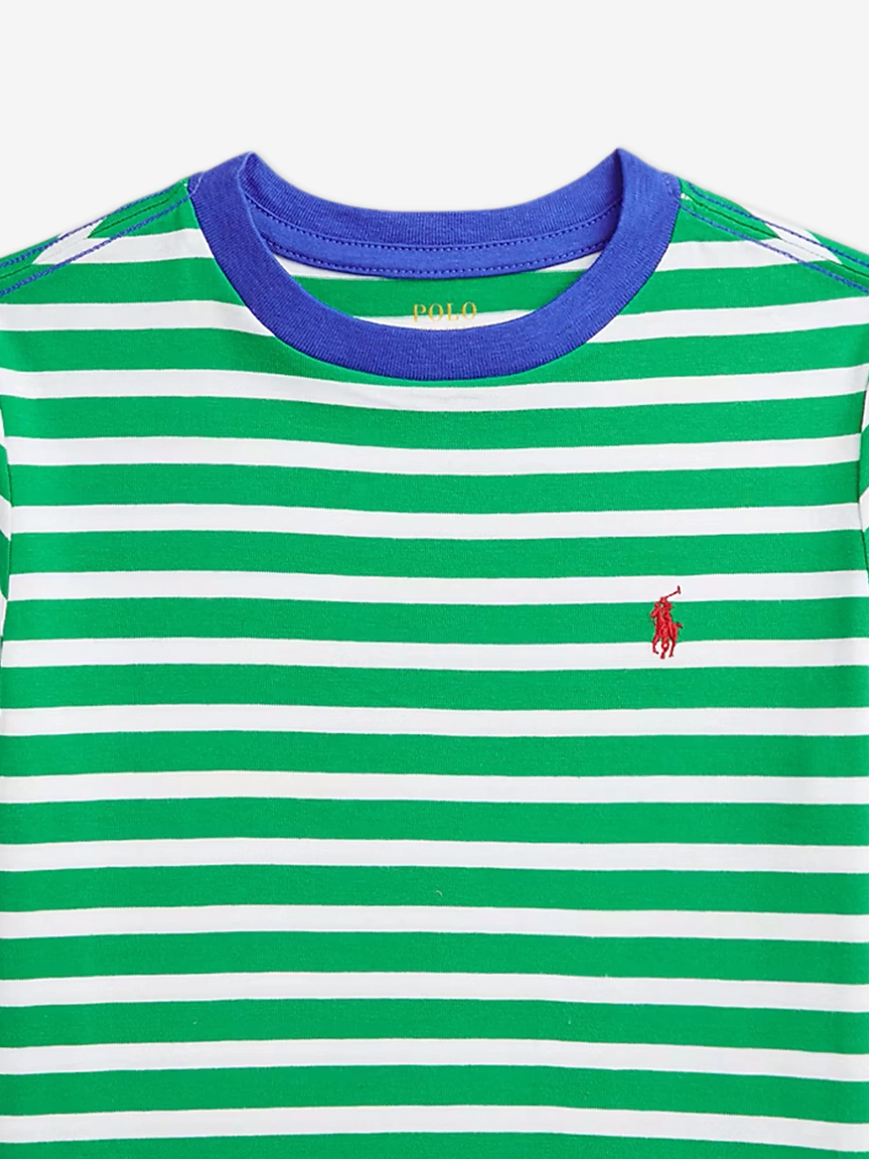 Grünes gestreiftes Logo T-Shirt für Jungen