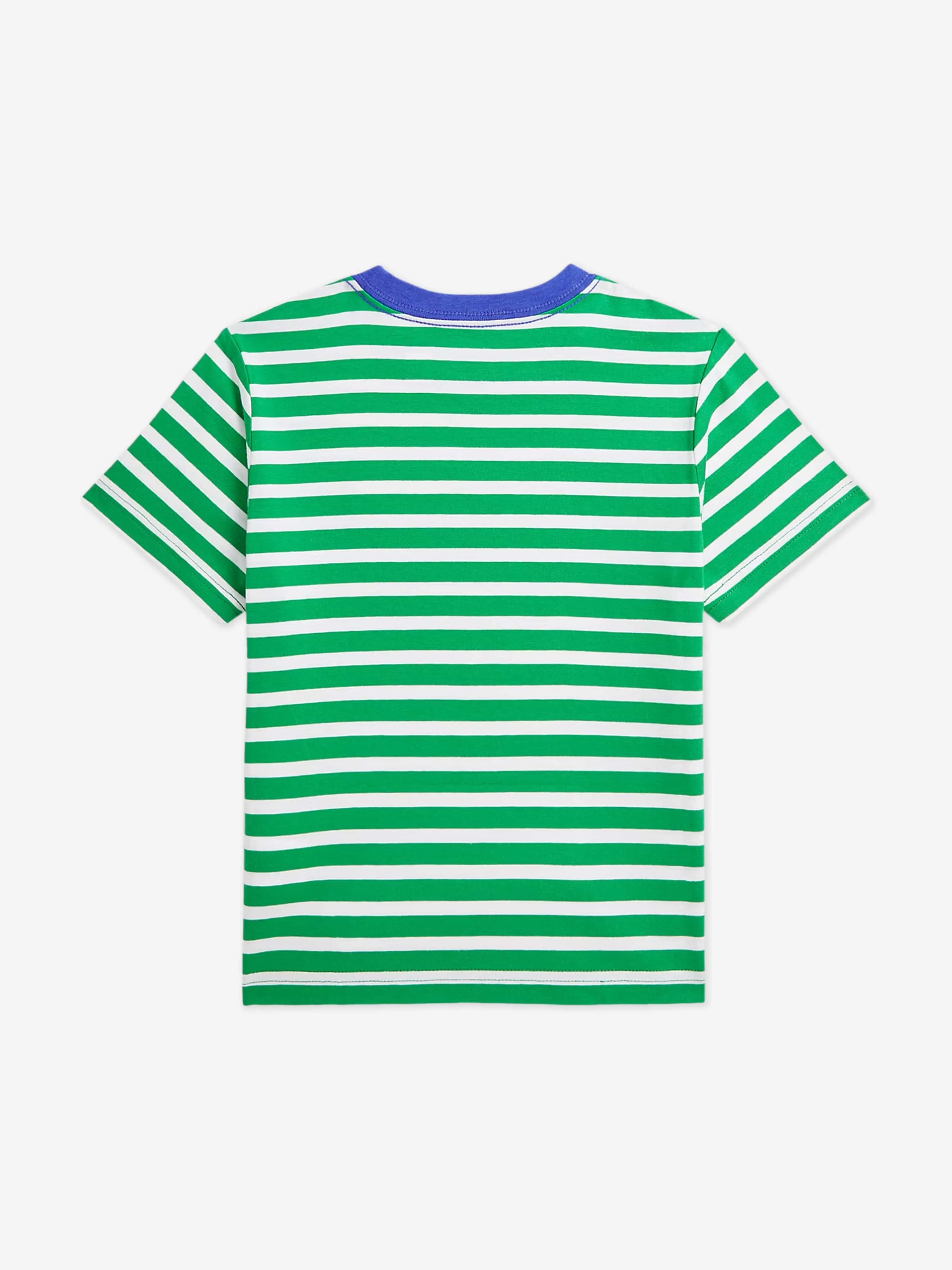 Grünes gestreiftes Logo T-Shirt für Jungen