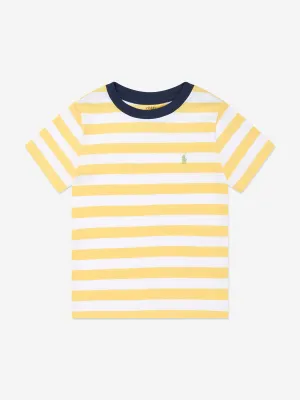 Jungen Gestreiftes Logo T-Shirt in Gelb