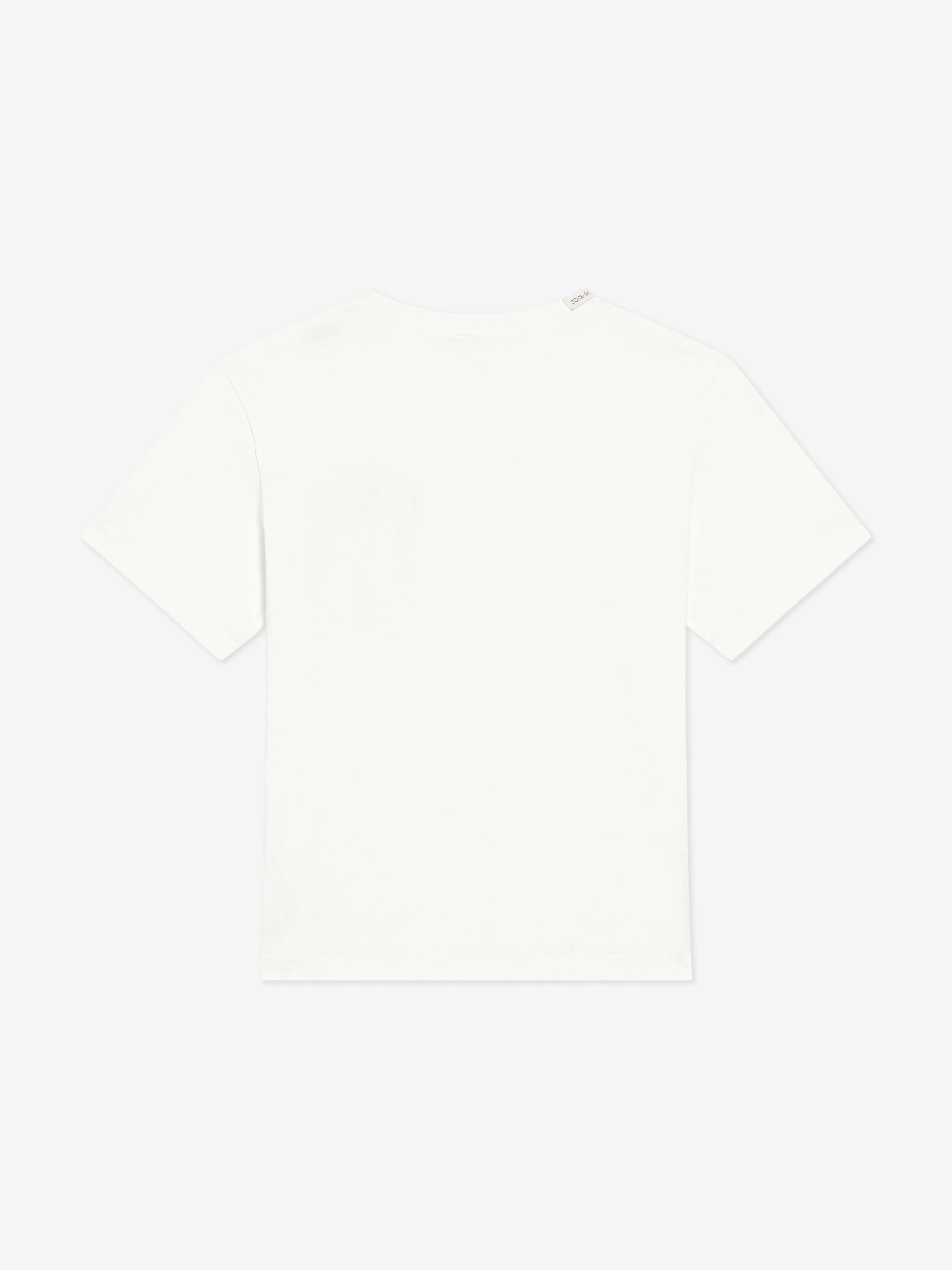 Jungen Gestreiftes T-Shirt mit Tasche in Weiß