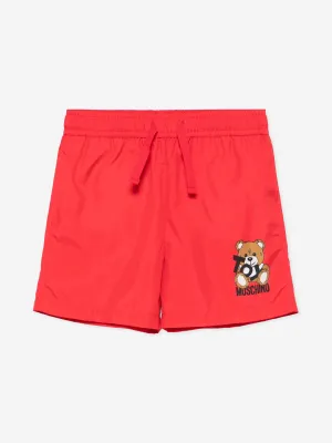 Rote Badehose für Jungen mit Teddybär-Logo