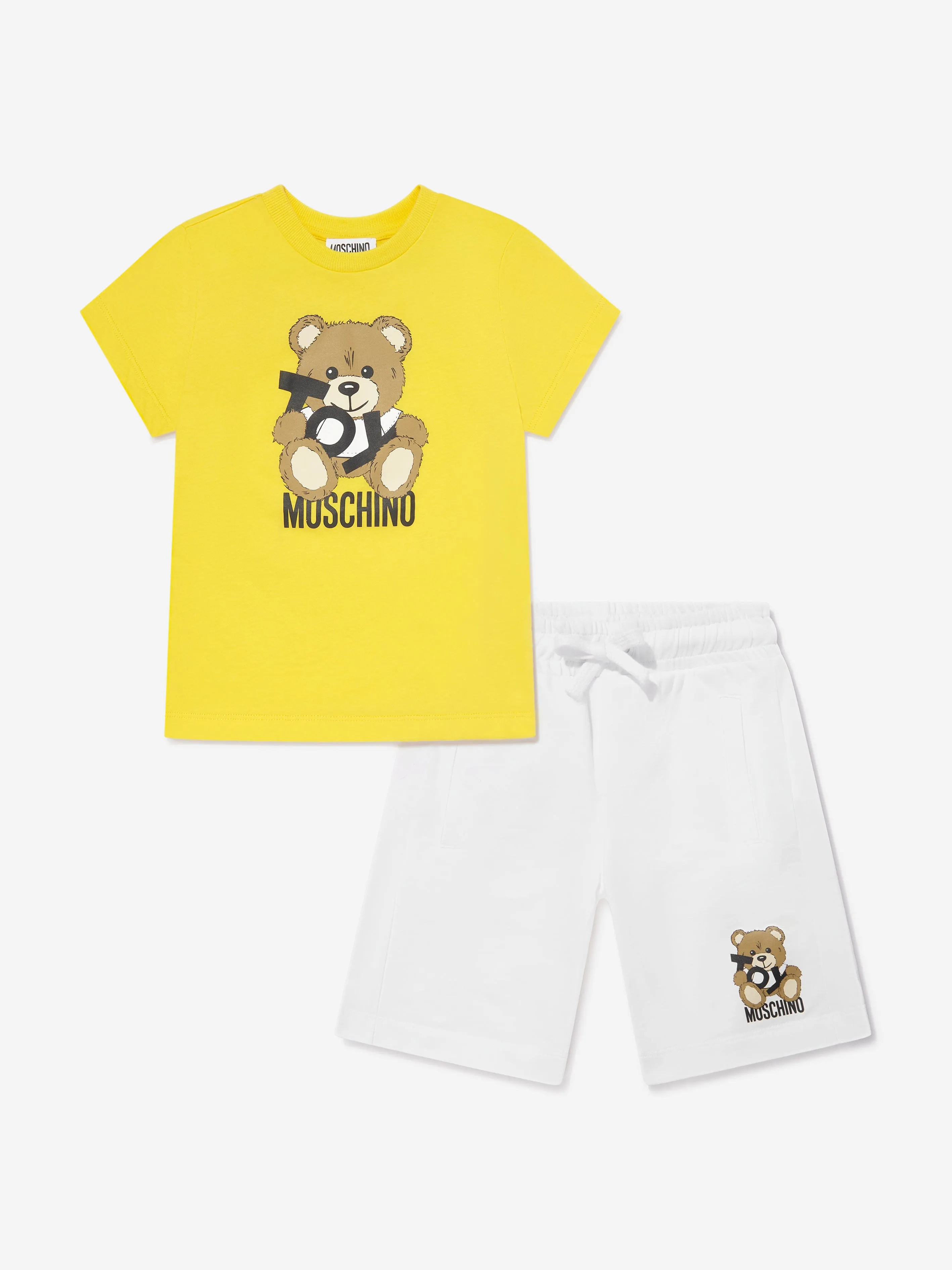 Jungen Teddybär Kurzarm-Set in Gelb