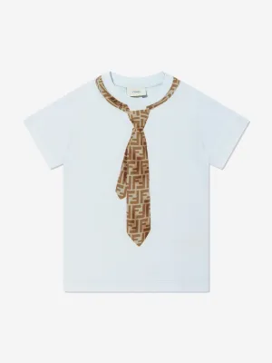 Jungen Krawatten-Print T-Shirt in Blau