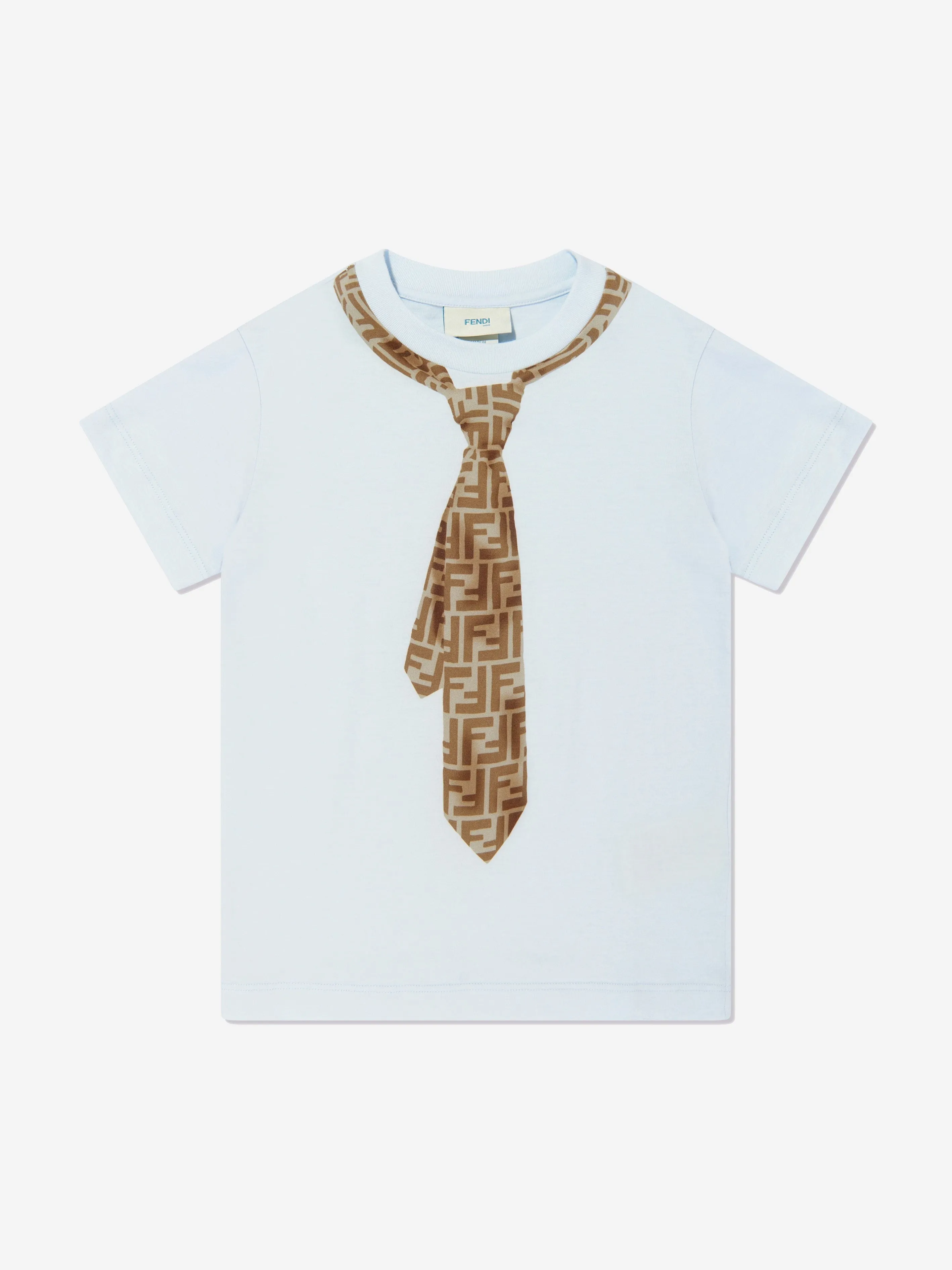 Jungen Krawatten-Print T-Shirt in Blau