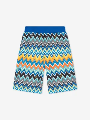 Jungen Zickzack-Jersey-Shorts in Blau