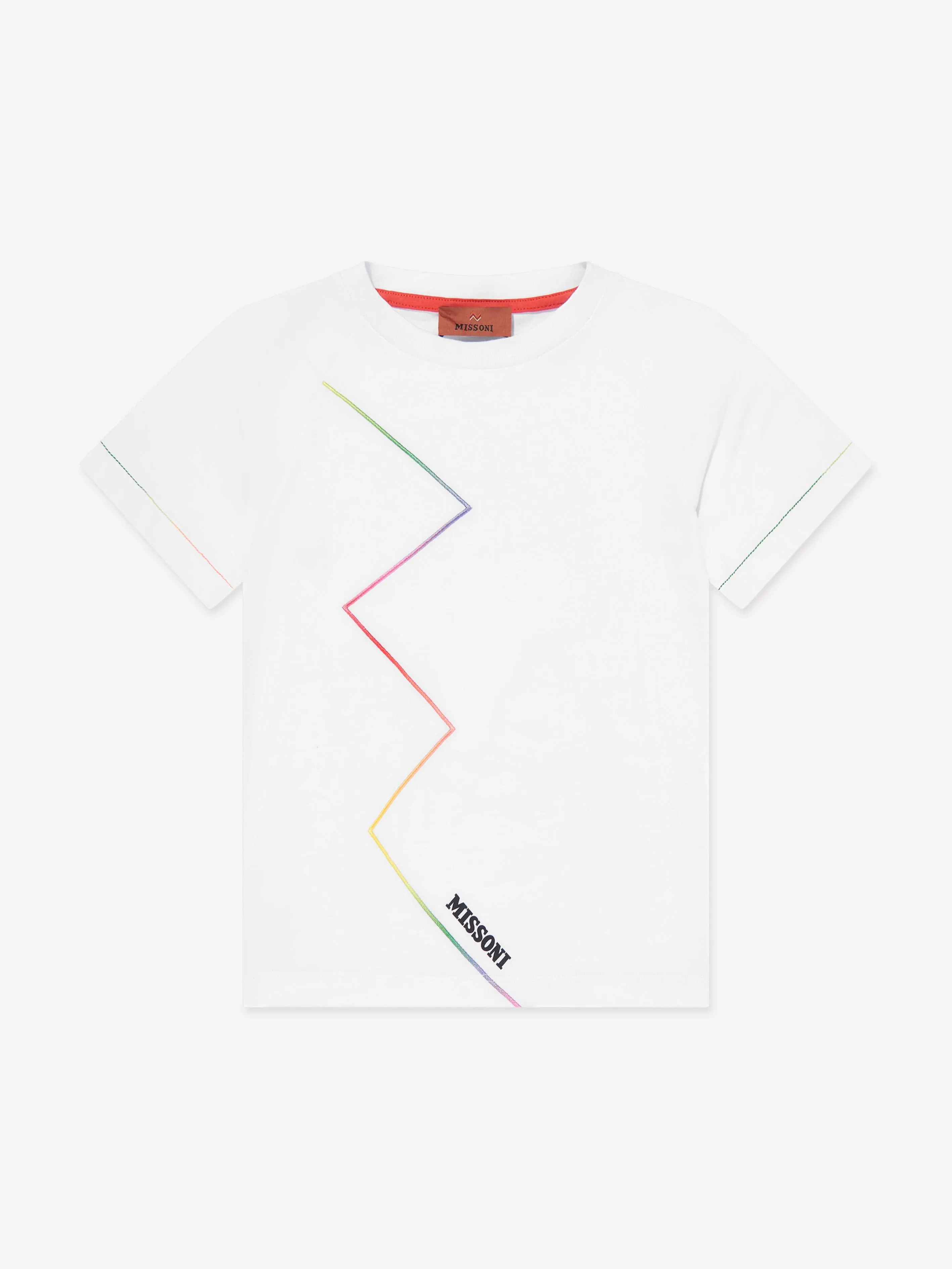 Jungen Zickzack-Logo T-Shirt in Weiß