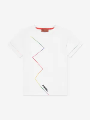 Jungen Zickzack-Logo T-Shirt in Weiß