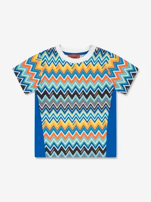 Jungen Zickzack-Druck T-Shirt in Blau