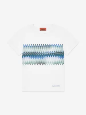 Jungen Zickzack-Druck T-Shirt in Weiß
