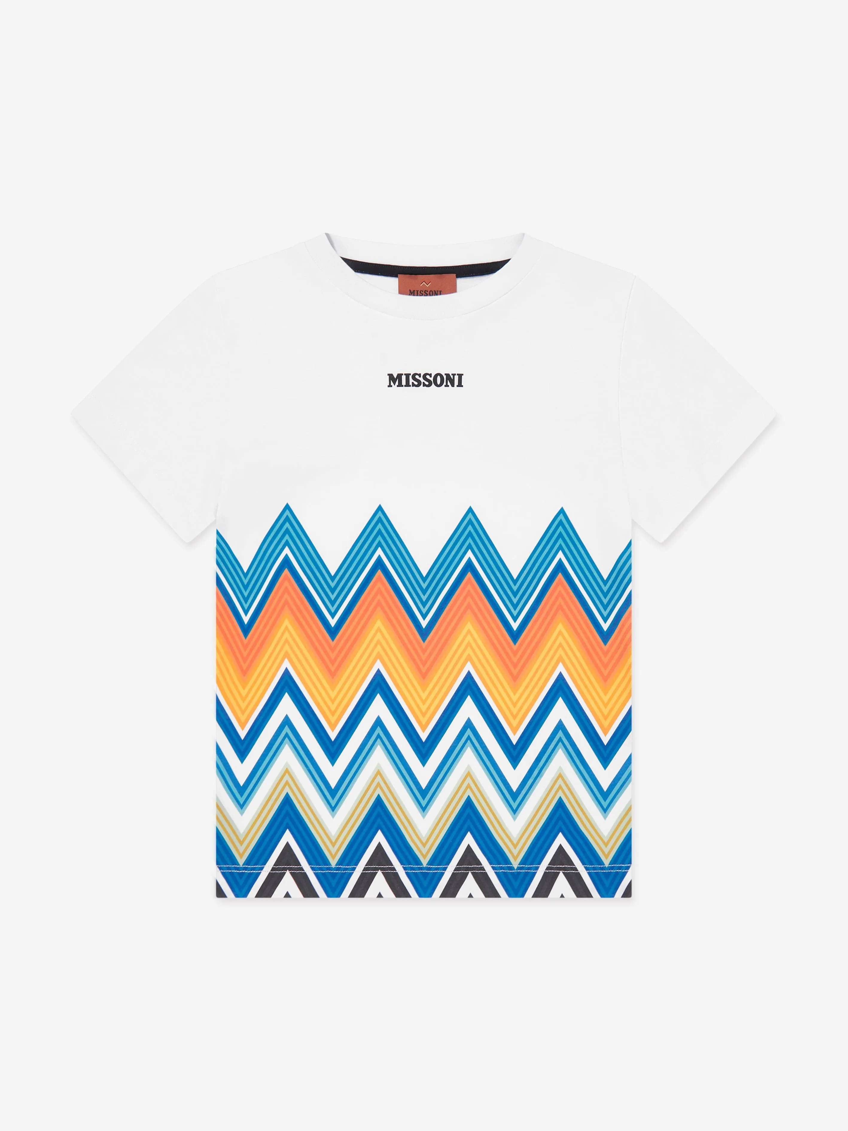Jungen Zickzack-Druck T-Shirt in Weiß