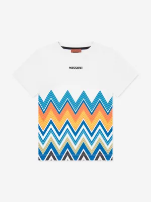 Jungen Zickzack-Druck T-Shirt in Weiß