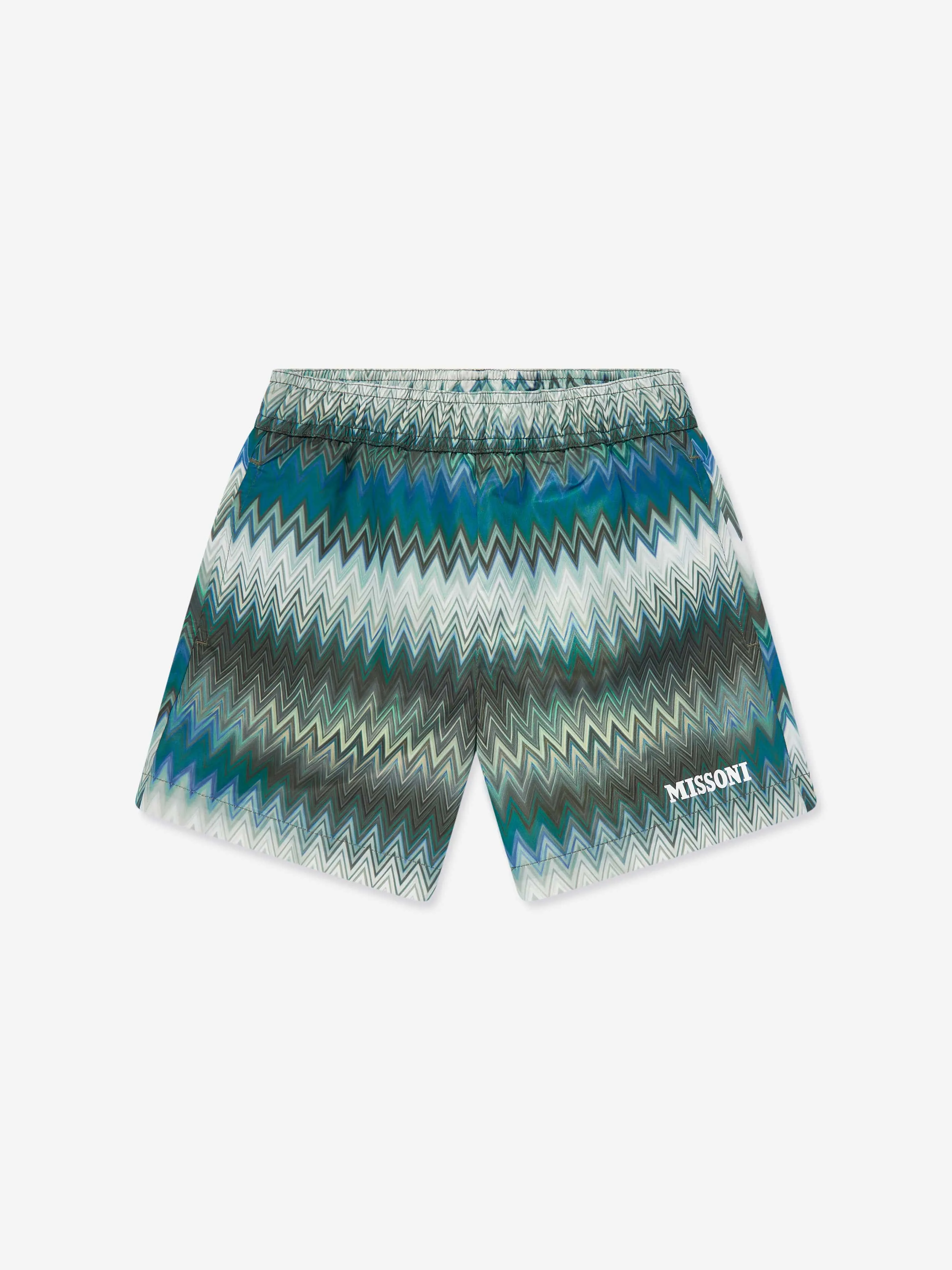 Jungen Zickzack Badeshorts in Grün