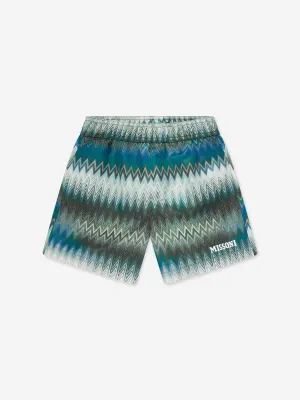 Jungen Zickzack Schwimmhose in Grün