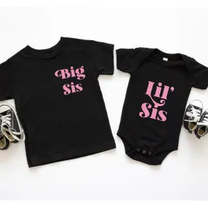 Breeze Big Sis & Lil' Sis T-Shirt & Bodysuits- Black/Pink girls dresses outlet