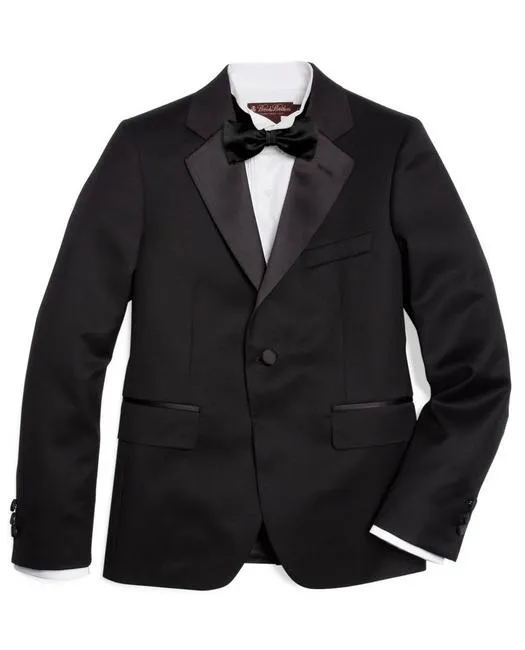 Brooks Boys Junior Ein-Knopf-Smokingjacket Schwarz Brooks Brothers