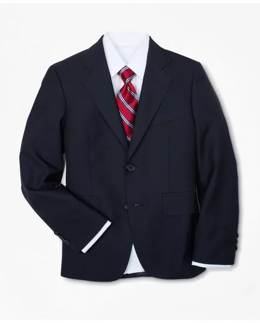 Brooks Boys Prep Zweiknopf-Wolljacke Marineblau Brooks Brothers