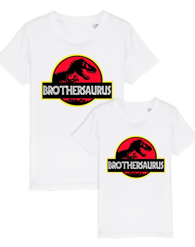 Brother-Saurus Matching White Tees boys outfits online store
