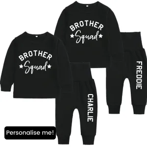 Brother Squad Personalised Black Lounge Sets boys outfits online store