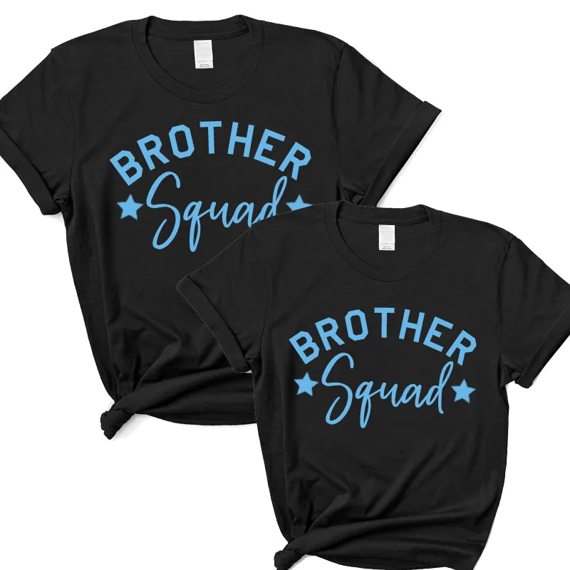 Brother Squad Star T-Shirts Black/Sky boys outfits online store
