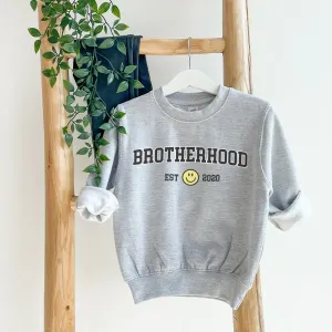 Brotherhood Kids Personalised Heather Grey Sweatshirt boys fashion clearance