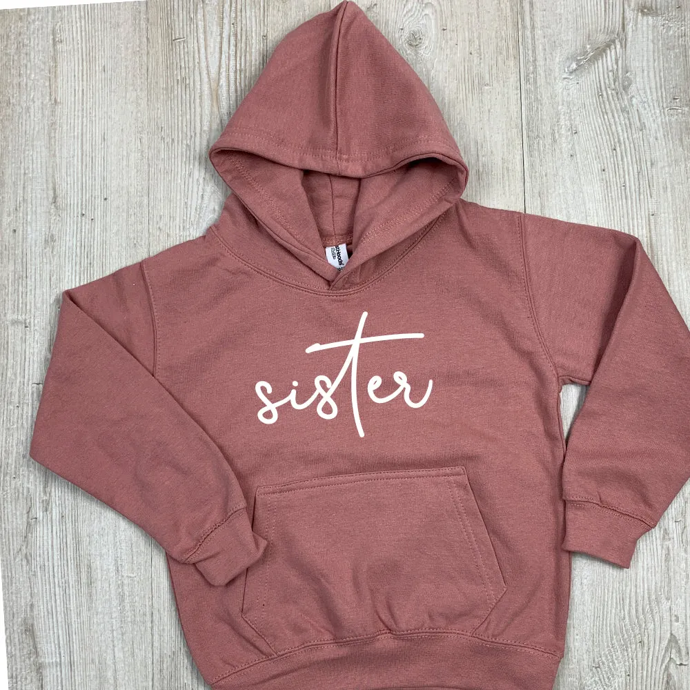 Brother/Sister Matching Script Hoodies (1-13 Years) (MRK X)