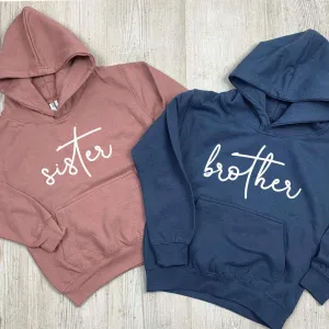 Brother/Sister Matching Script Hoodies (1-13 Years) (MRK X) girls dresses outlet