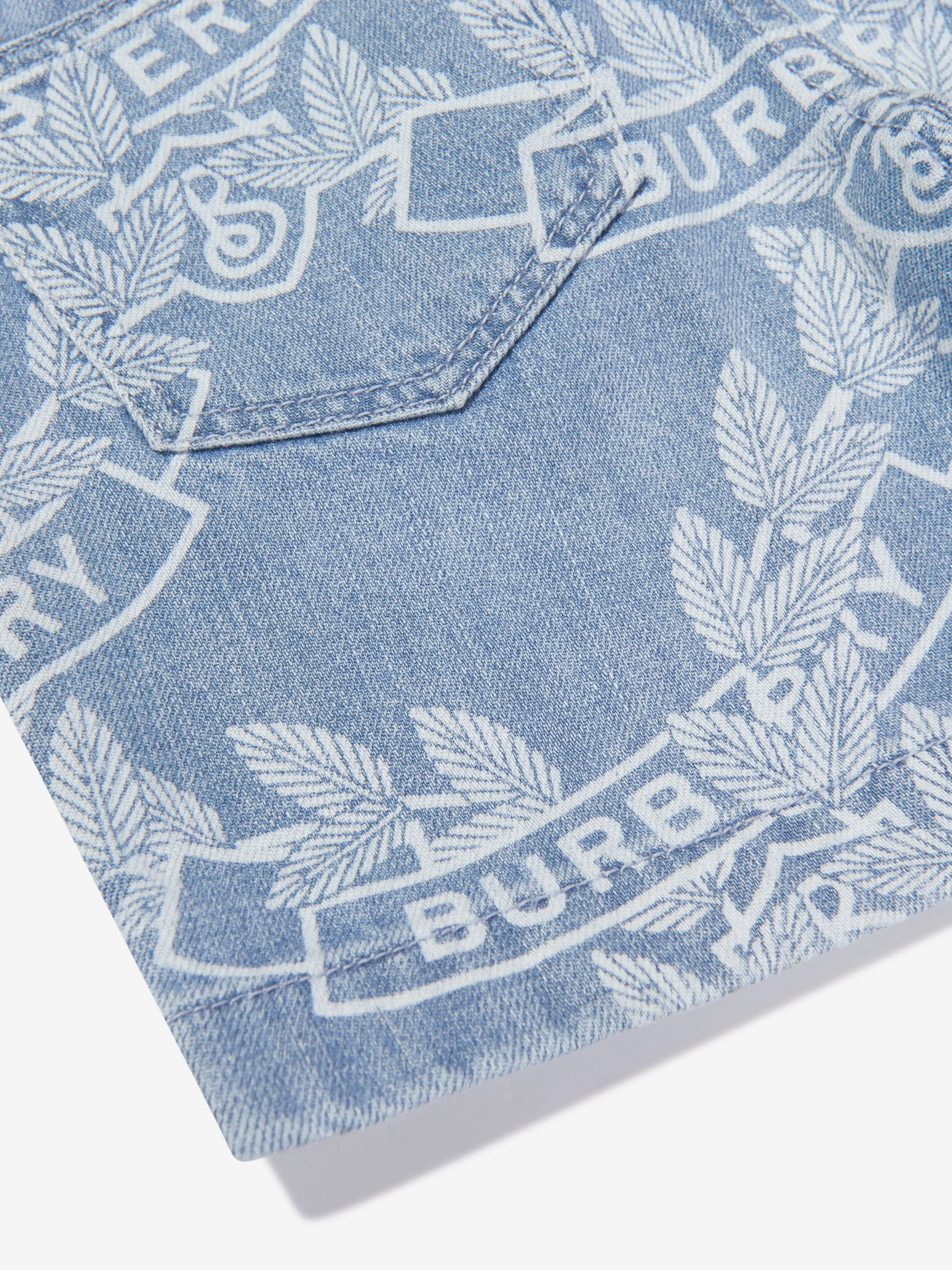 Burberry Boys Castiel Crest Shorts in Blau