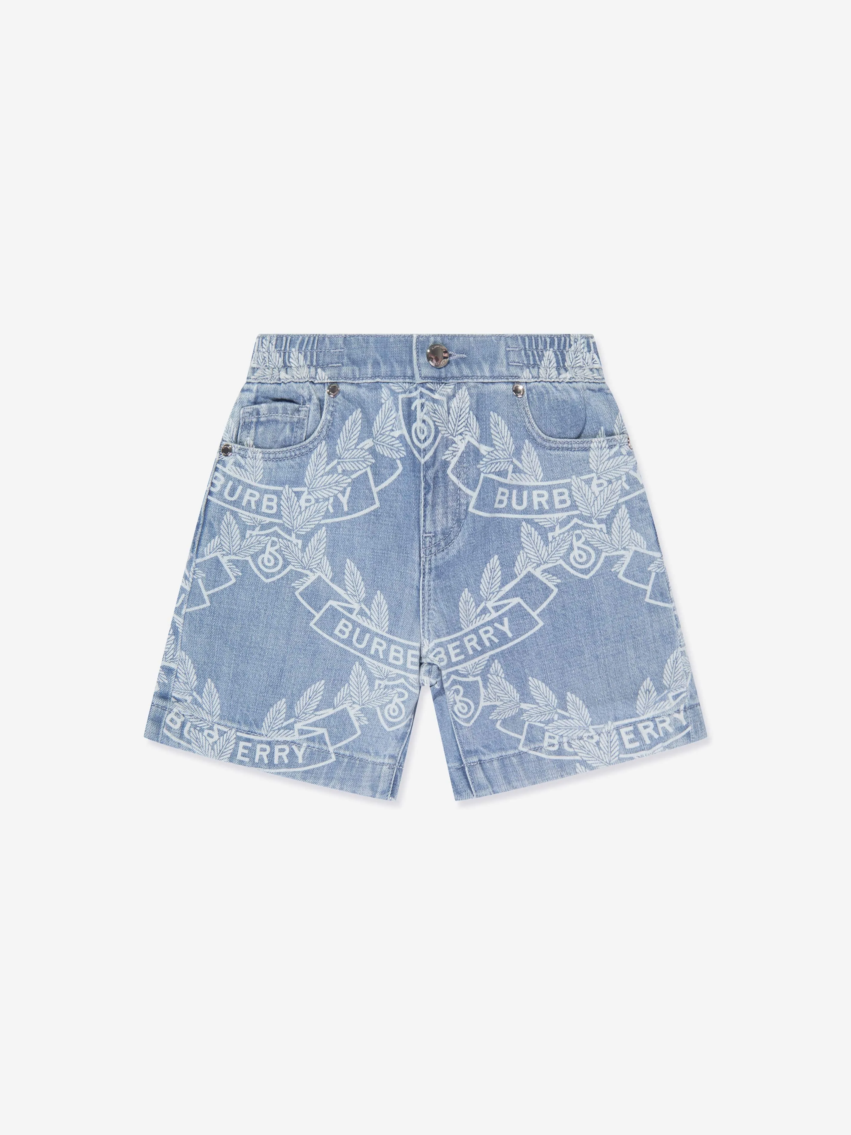 Burberry Boys Castiel Crest Shorts in Blau