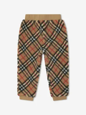 Burberry Kids Archive Check Fleece Joggerhose in Beige