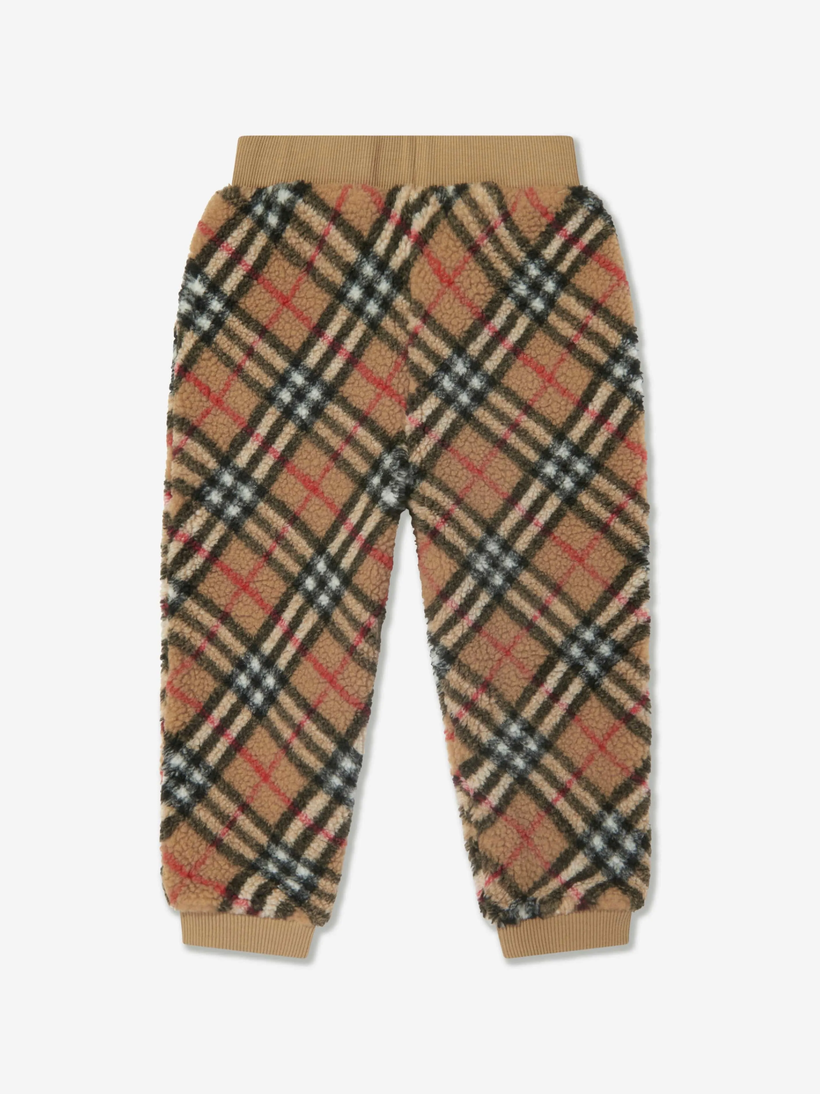 Burberry Kids Archive Check Fleece Joggerhose in Beige