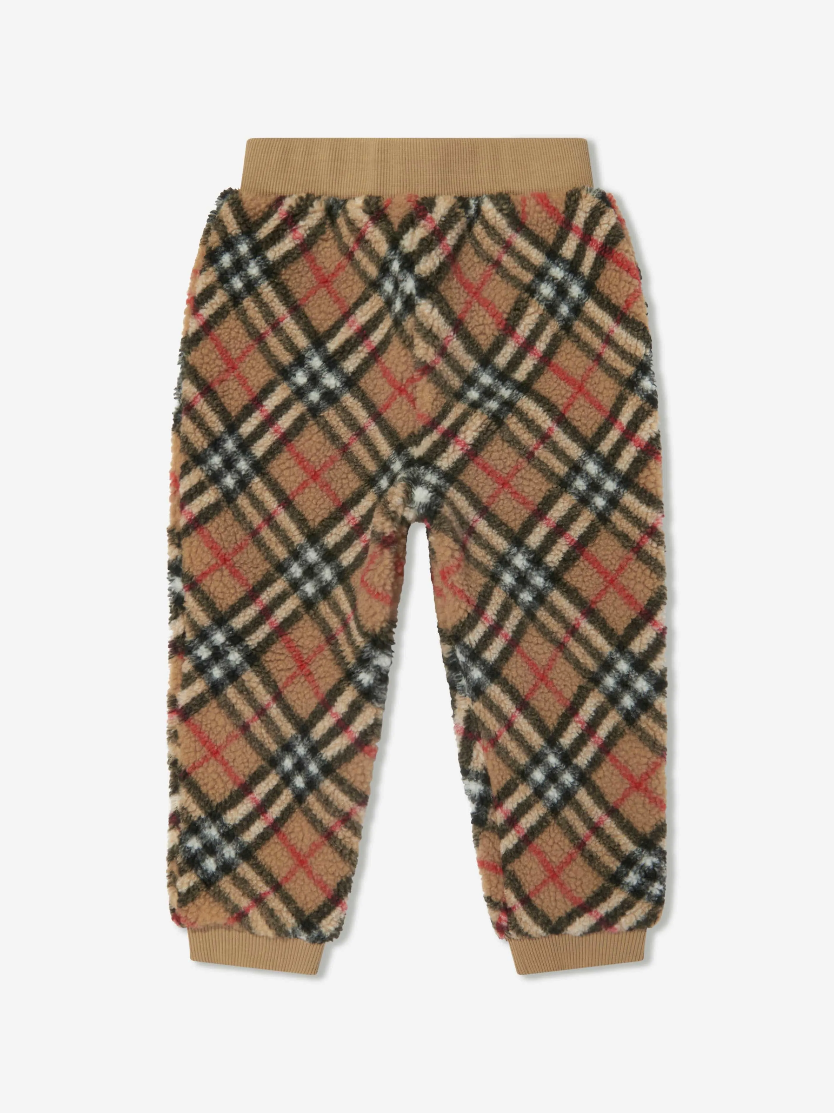 Burberry Kids Archive Check Fleece Joggerhose in Beige