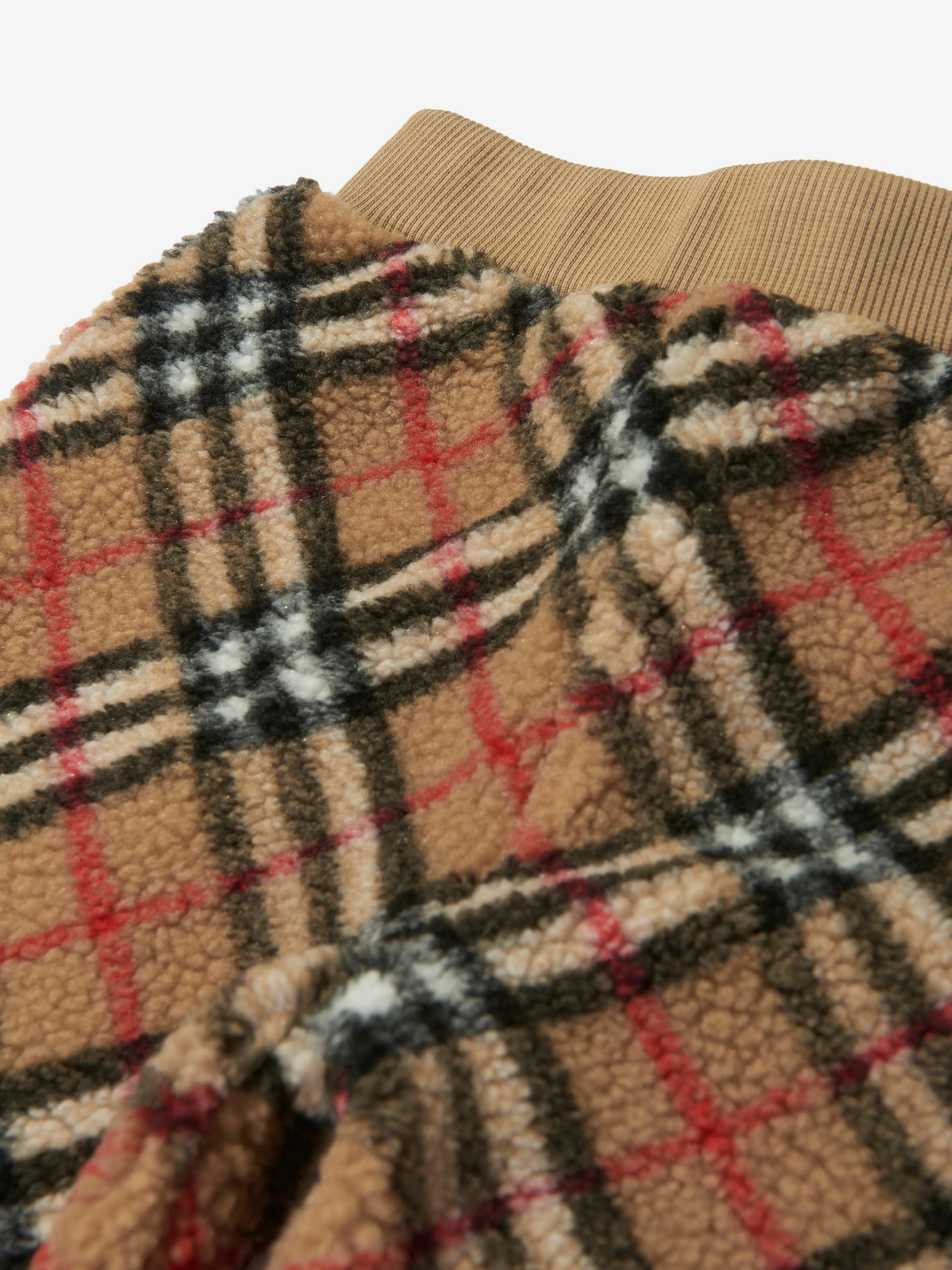 Burberry Kids Archive Check Fleece Joggerhose in Beige