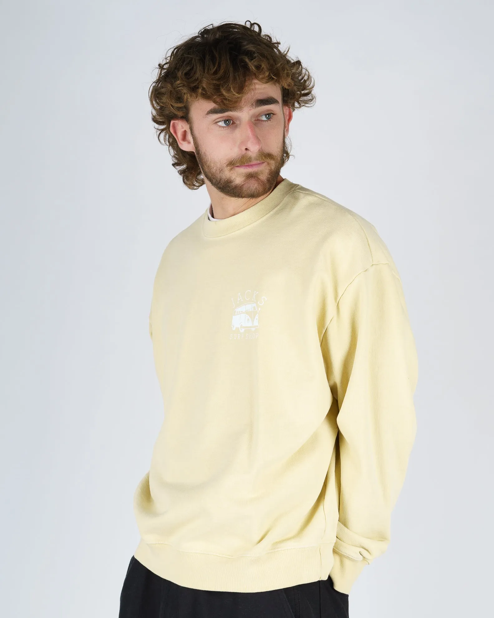Bus Stop Schwergewicht Crewneck - Gelb
