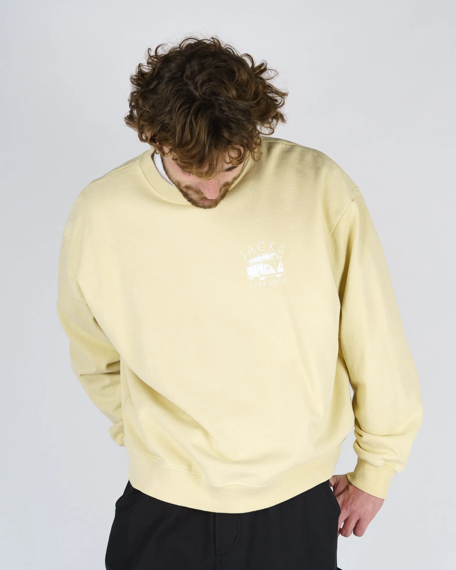 Bus Stop Schwergewicht Crewneck - Gelb