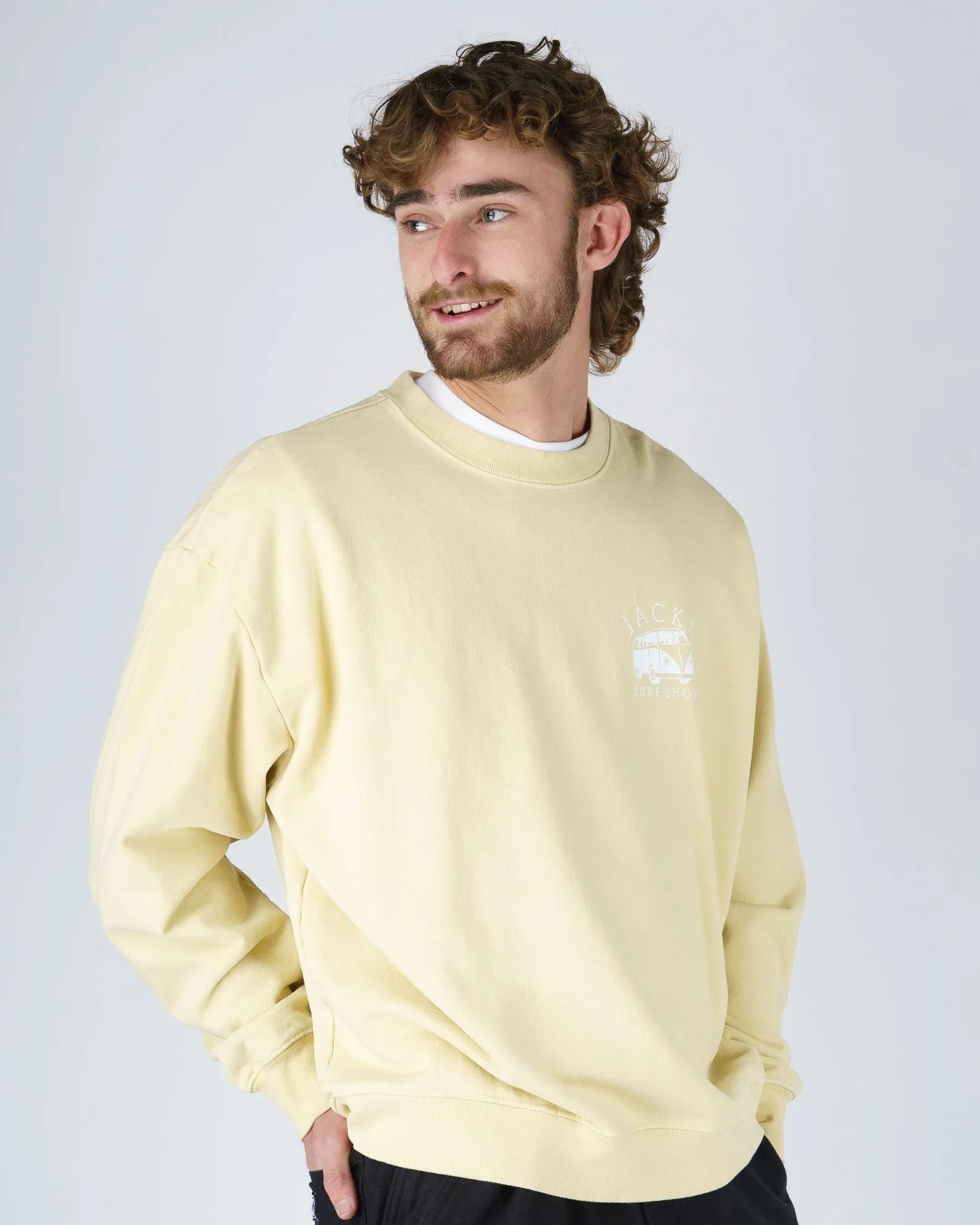 Bus Stop Schwergewicht Crewneck - Gelb