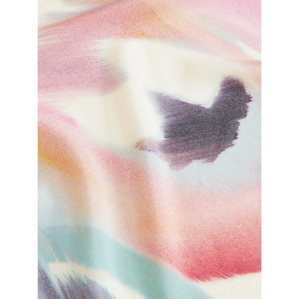 Butterfly Print Silk Dress