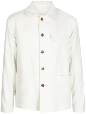 Buttoned Cotton Shirt Jacket winter jackets clearance