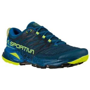 New Products For Buy Original La Sportiva Akasha II Mens Trail Running Shoe - Storm Blue/Lime Punch Best Sell on sale, bottom price, enjoy fast shipping and 100% quality guarantee!