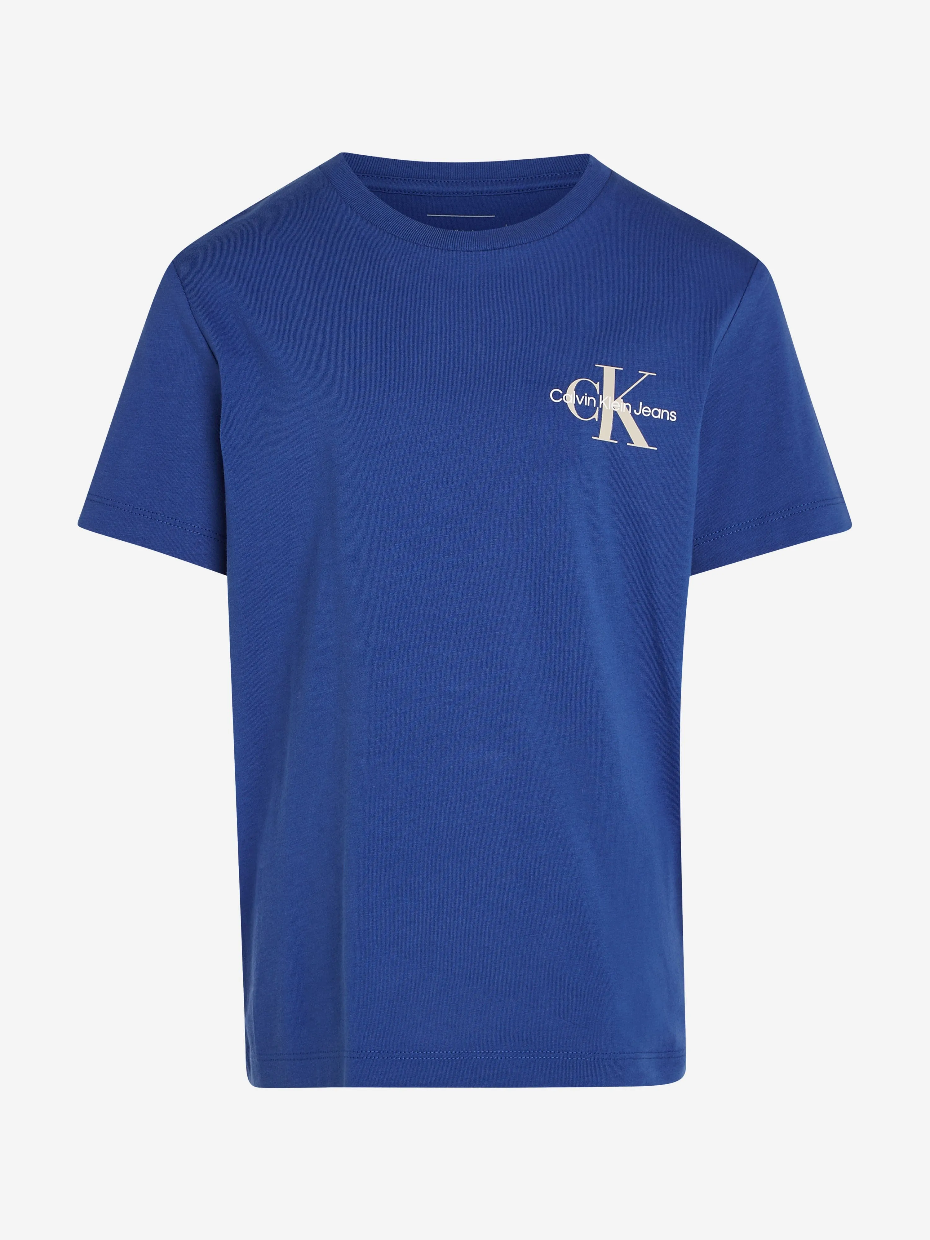 Calvin Klein Kids Brust-Monogramm T-Shirt in Blau