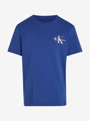 Calvin Klein Kids Brust-Monogramm T-Shirt in Blau