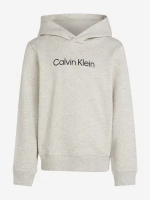 Calvin Klein Kids Logo Regular Terry Hoodie in Grau