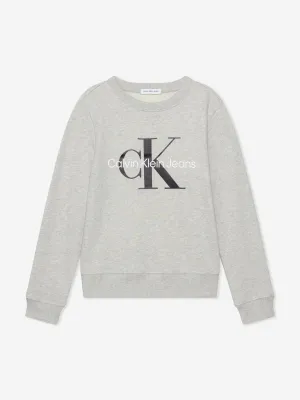 Calvin Klein Kids Monogram Logo Sweatshirt in Grau