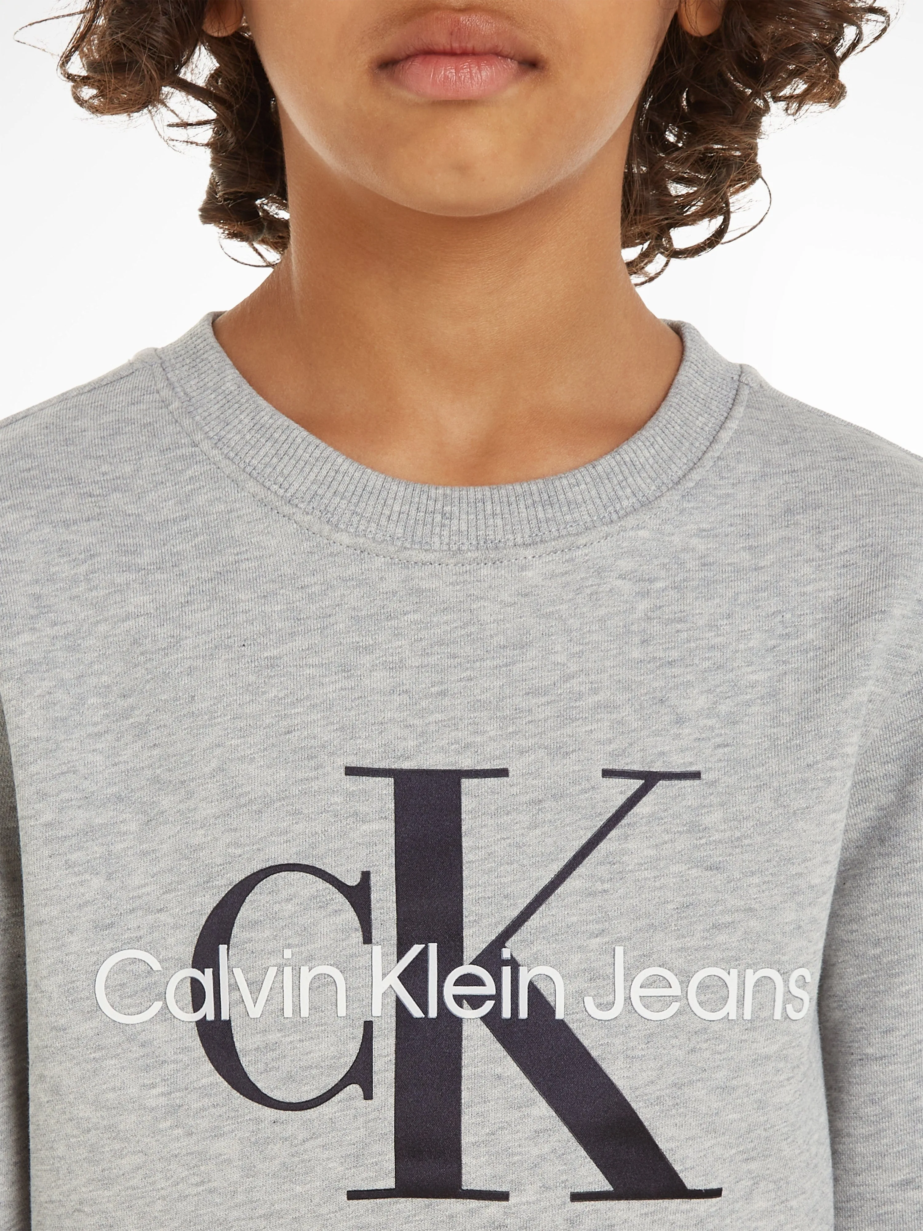 Calvin Klein Kids Monogram Logo Sweatshirt in Grau