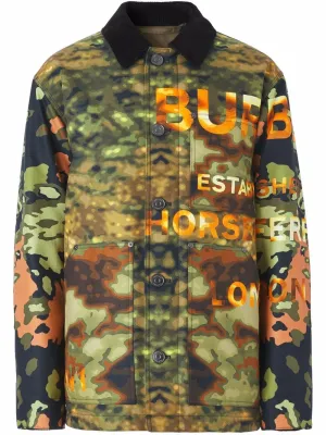 Camouflage Logo-Print Jacket mens coats discount