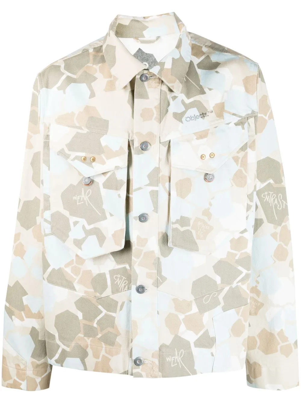 Camouflage-Pattern Denim Jacket winter jackets clearance