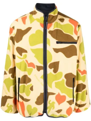 Camouflage Print Reversible Fleece Jacket winter jackets clearance