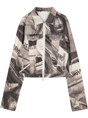 Car-Print Denim Shirt Jacket winter jackets clearance